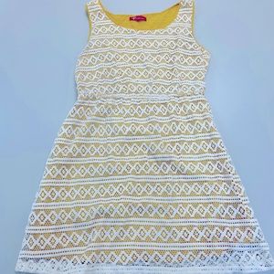 Up By Ultra Pink Boho Crocheted Swing Dress/Cover Up Size Medium